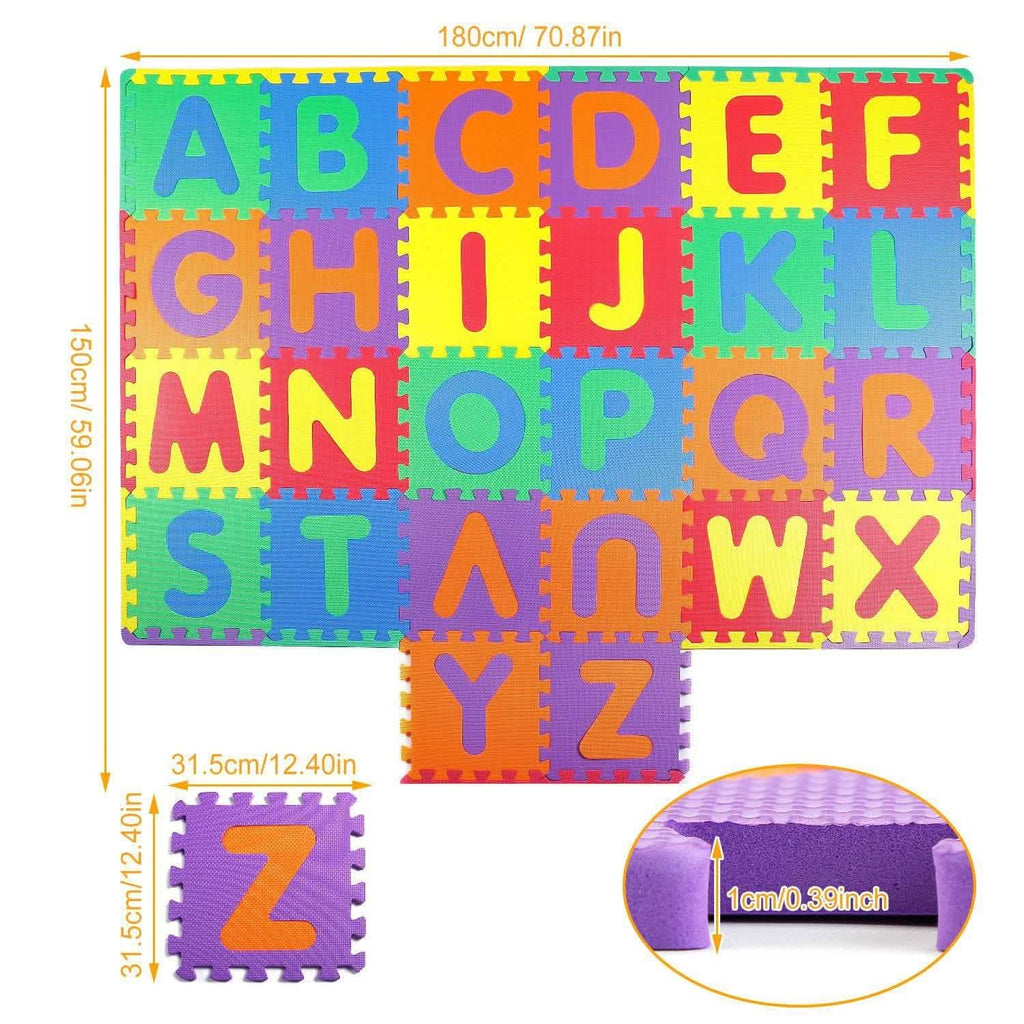 26 pièces : Tapis de jeu alphabet pour bébés et tout-petits