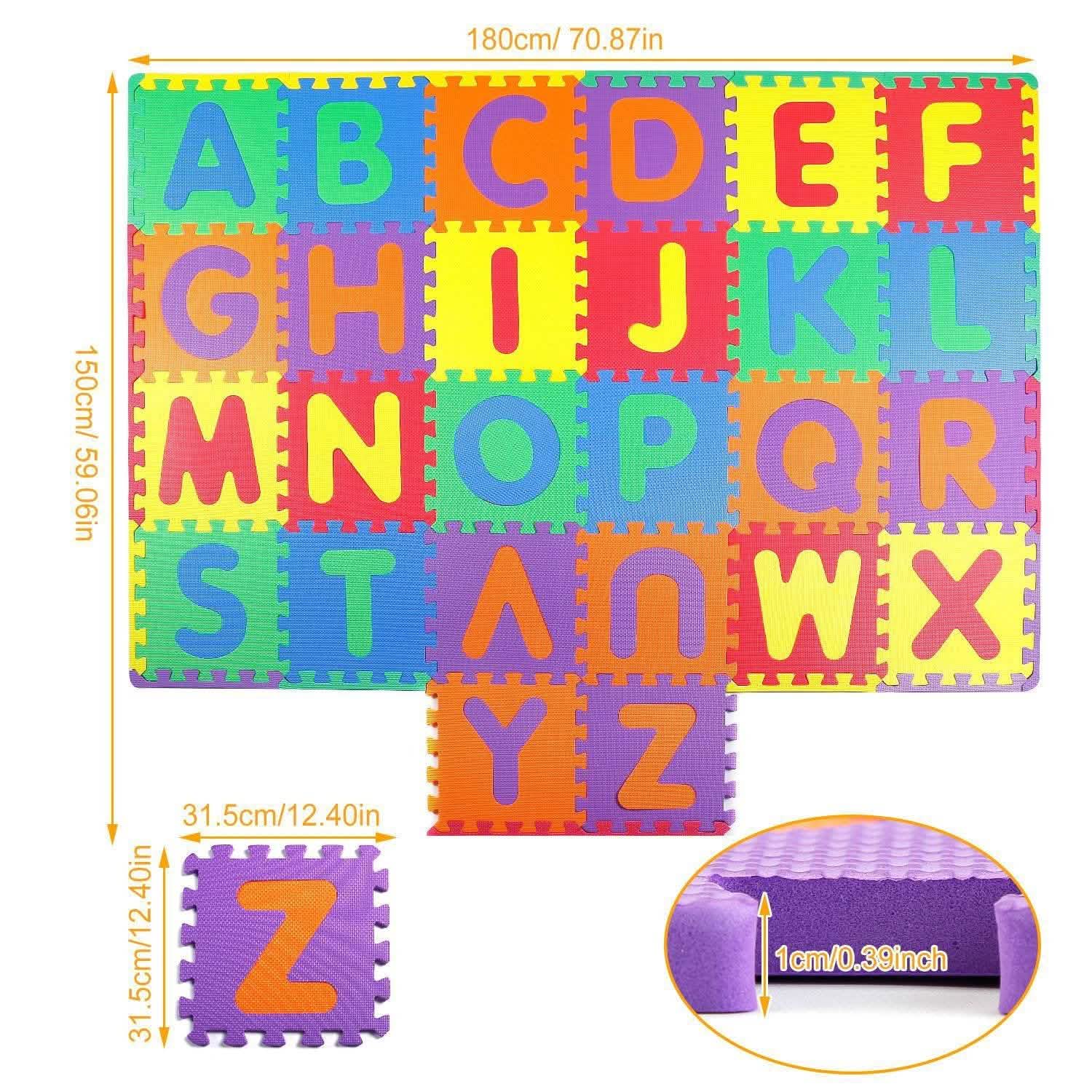 26 pièces : Tapis de jeu alphabet pour bébés et tout-petits