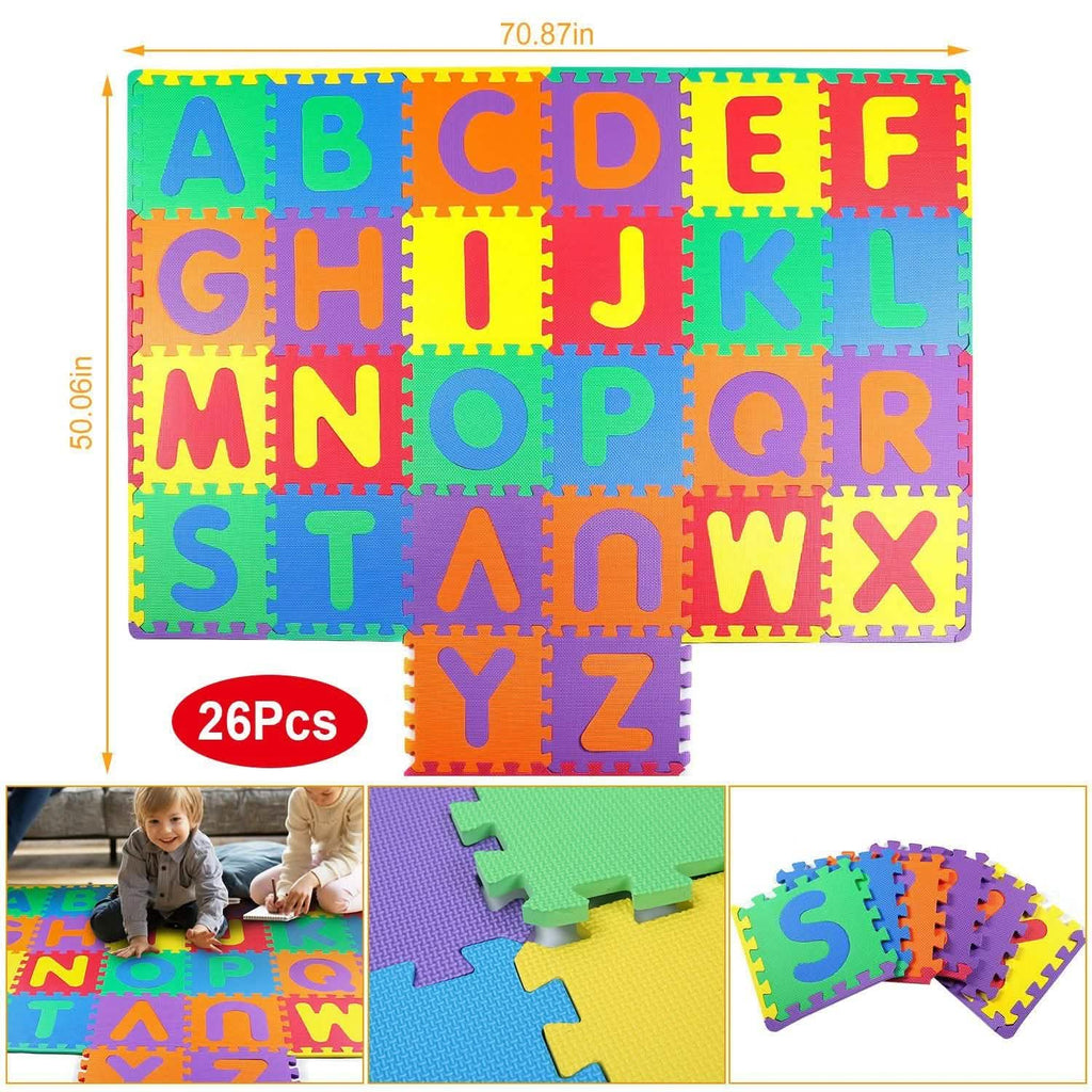 26 pièces : Tapis de jeu alphabet pour bébés et tout-petits