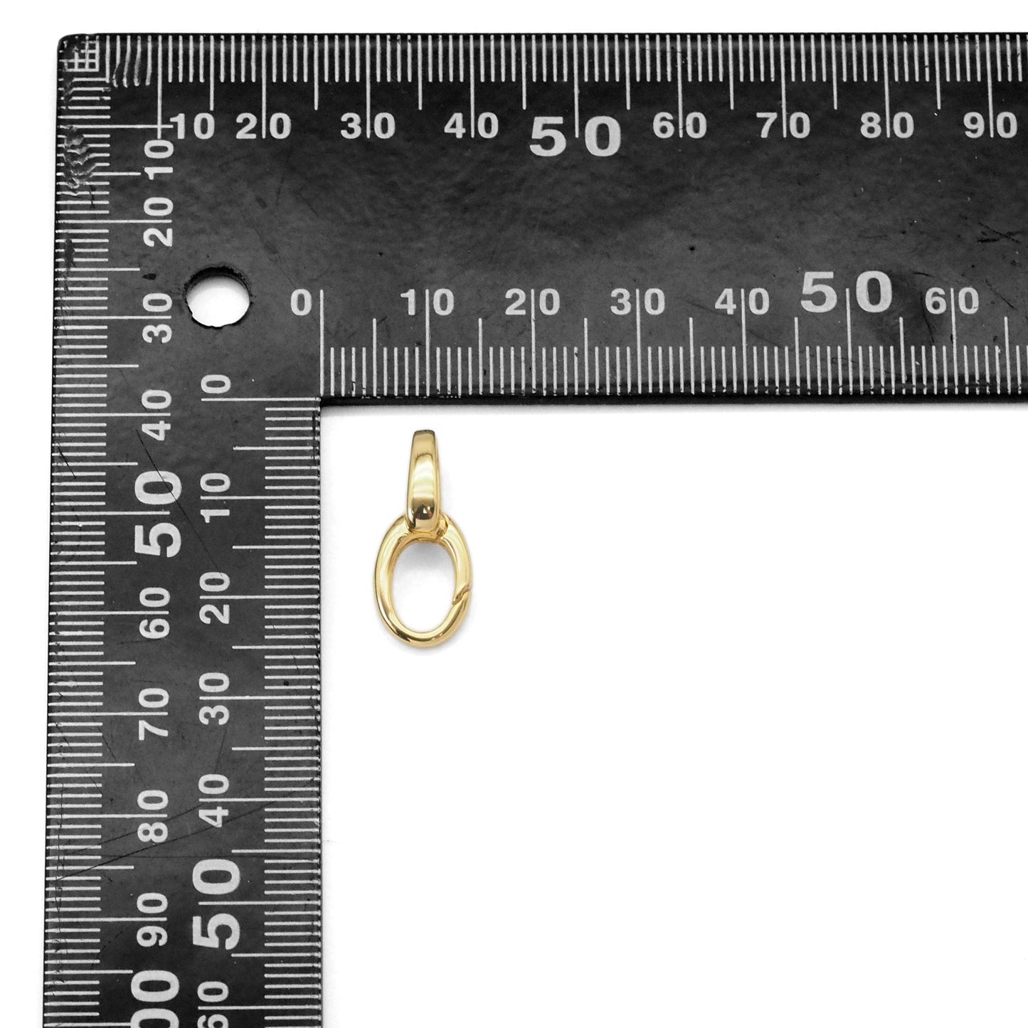 Plain Gold Oval Link Charm Holder/Snap Click Clasp/Chain Link, SKU#Y836