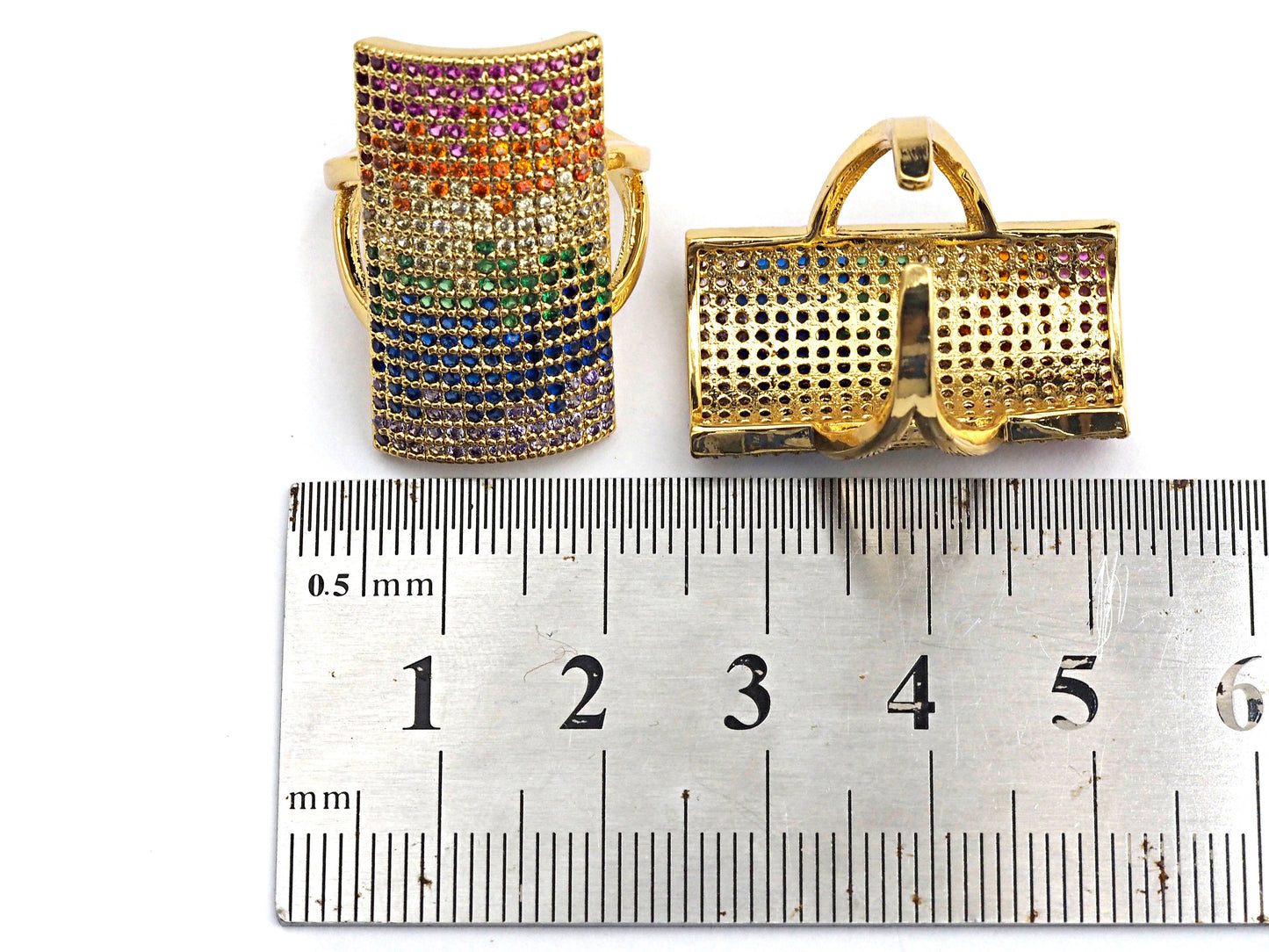 Multicolor CZ Rectangle Statment Ring,X62