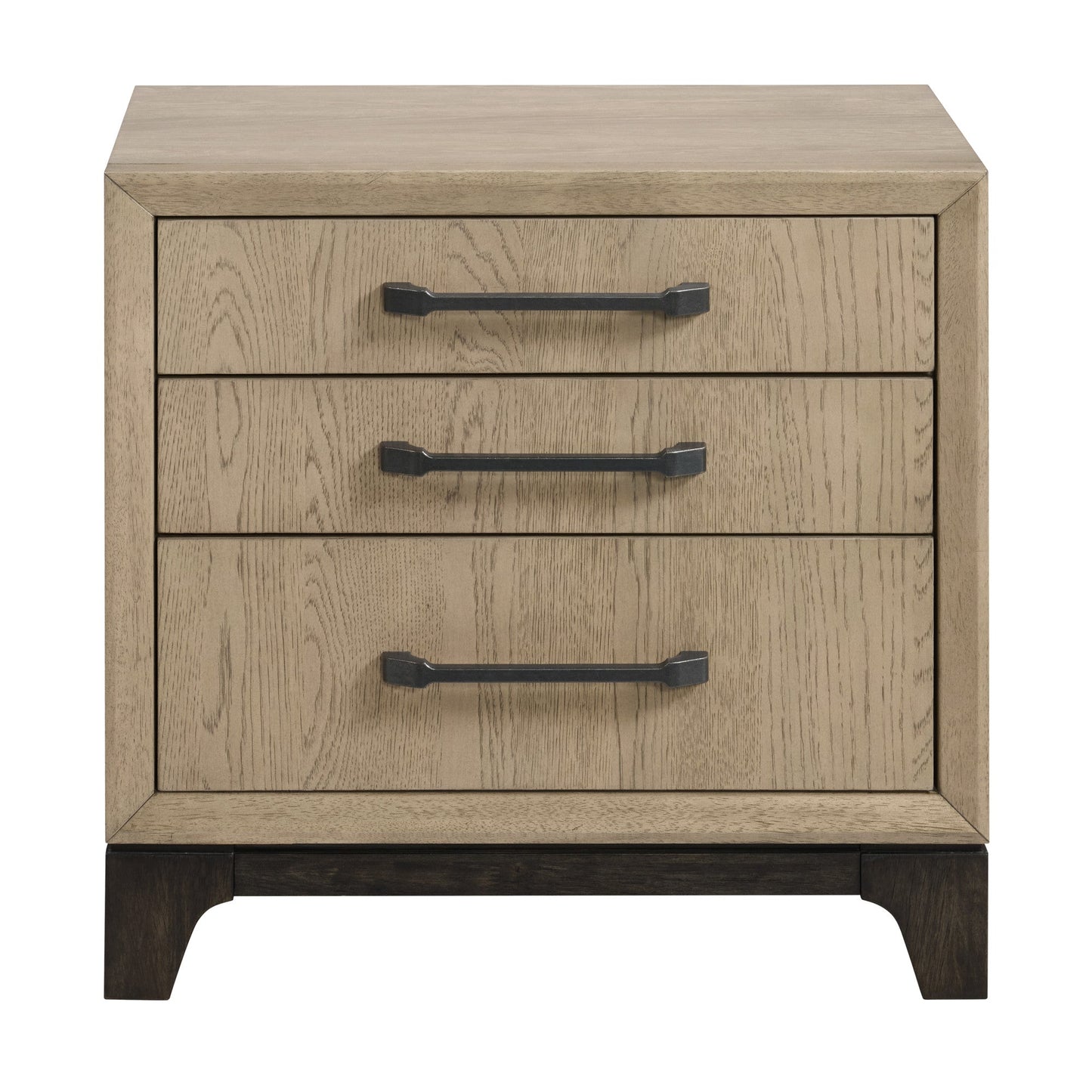 Brown 3-Drawer Nightstand With USB