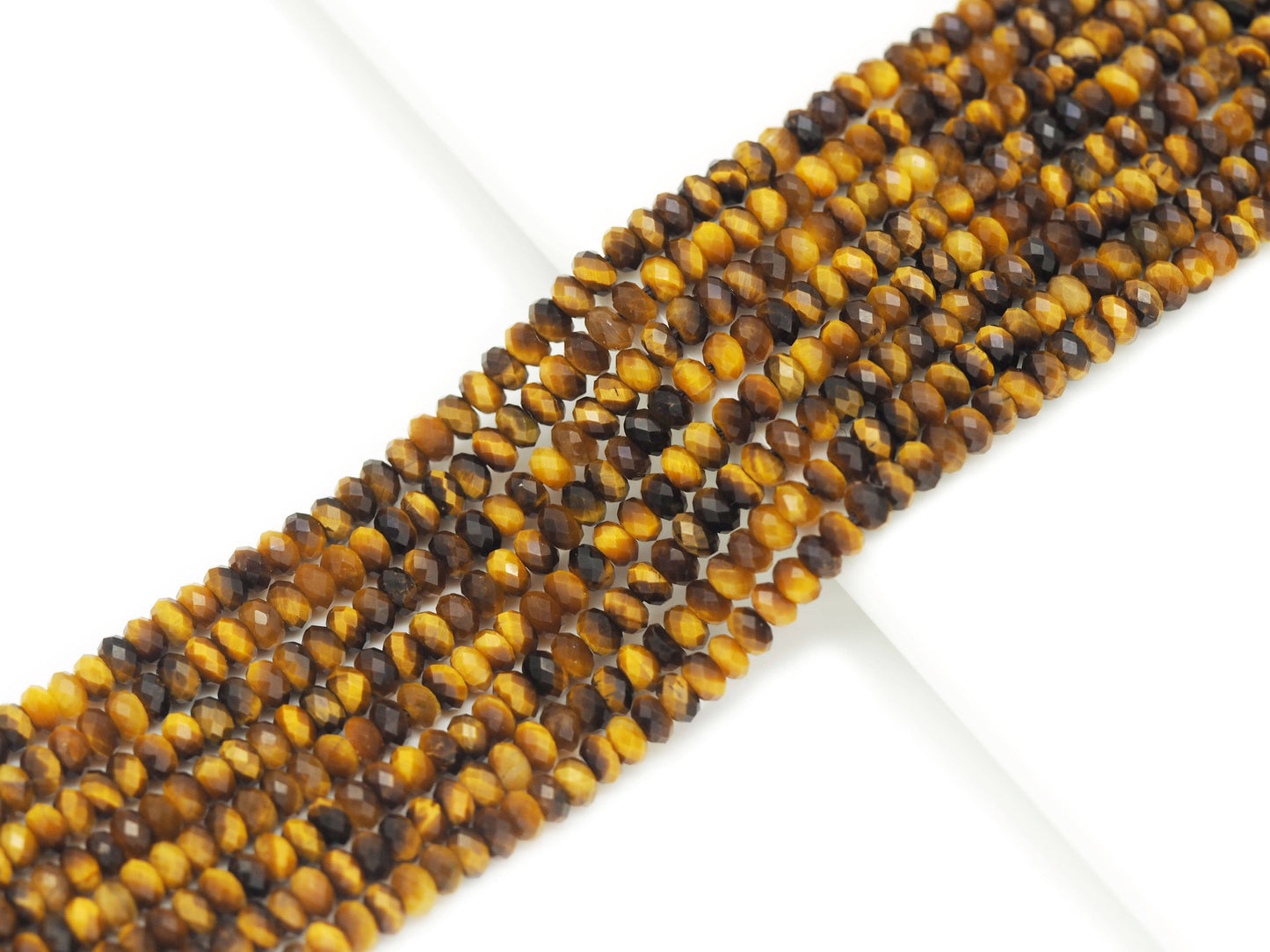 High Quality Yellow Tiger Eye Rondelle Beads, Sku#UA233