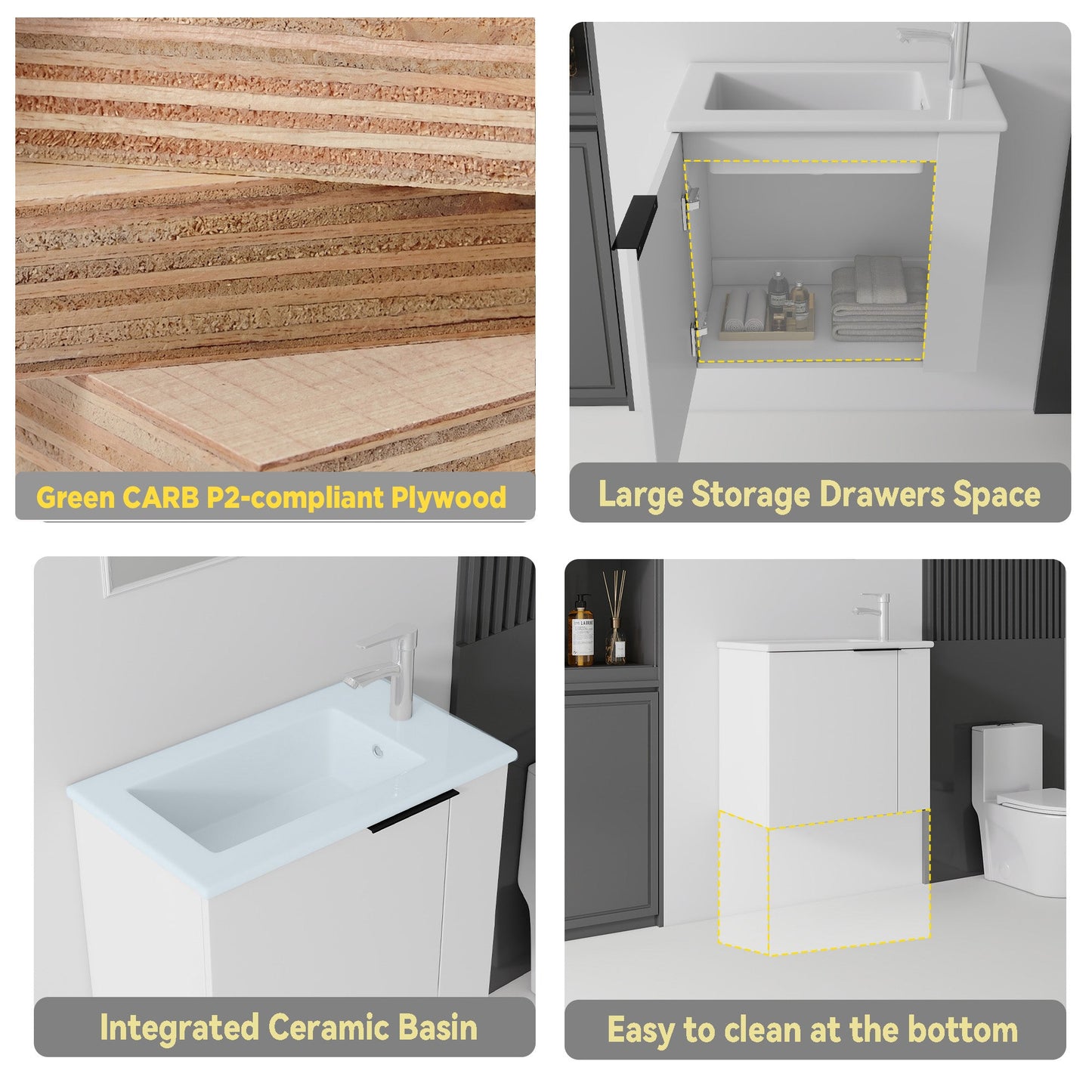 22" Floating Bathroom Vanity Combo