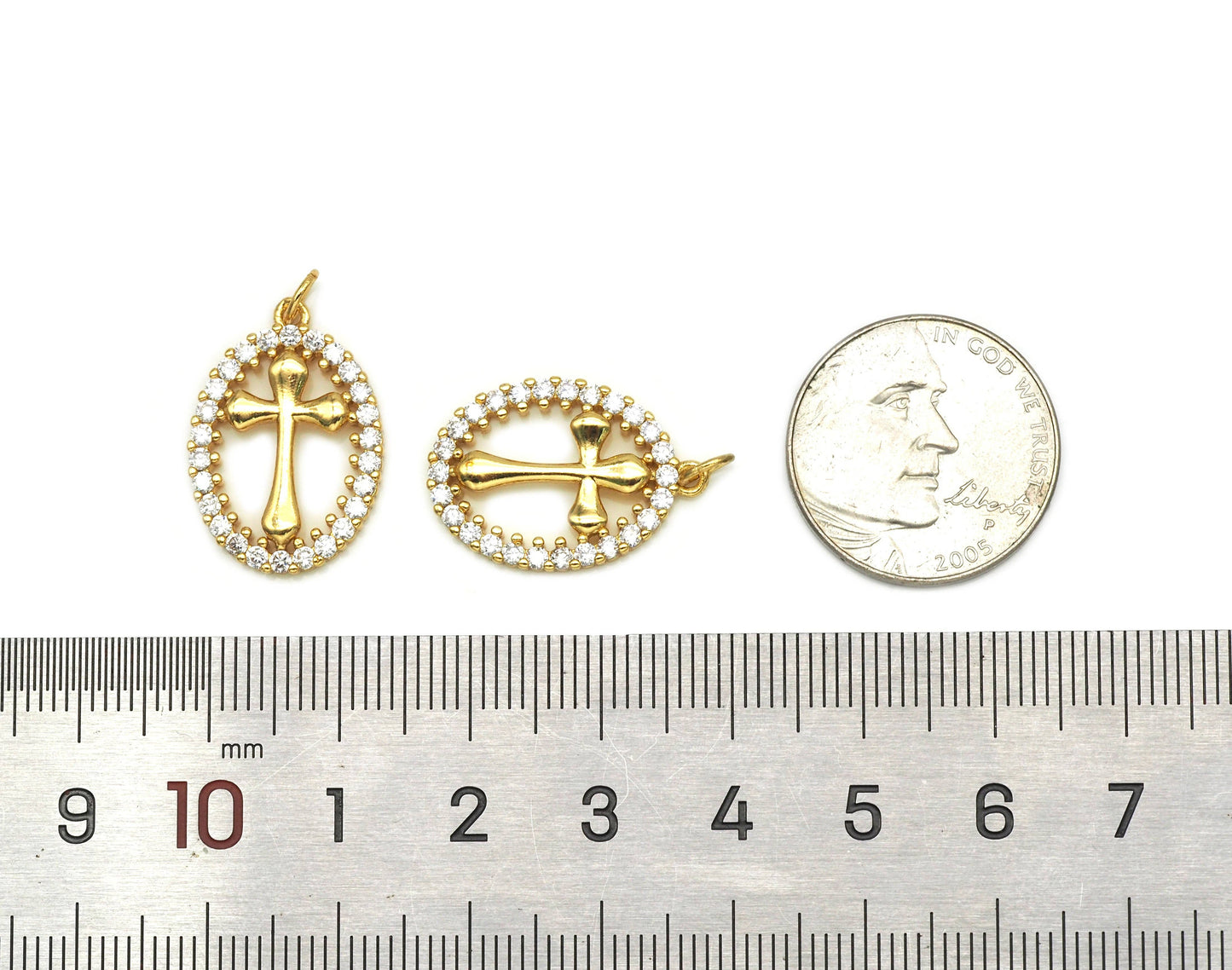 CZ Cross Charm, Sku#JL89