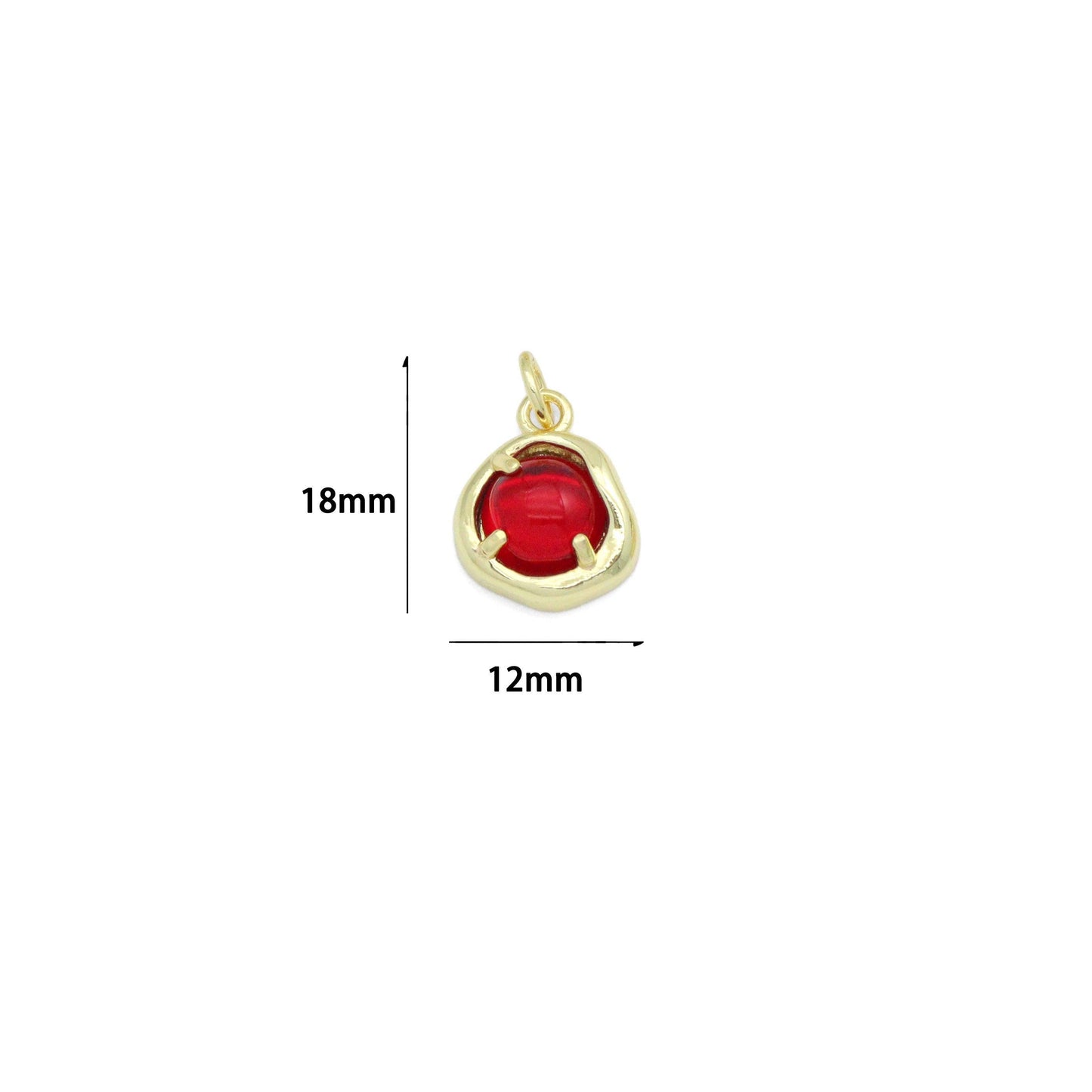 Various Color Stone Round Shape Charm Pendant,Sku#LD736