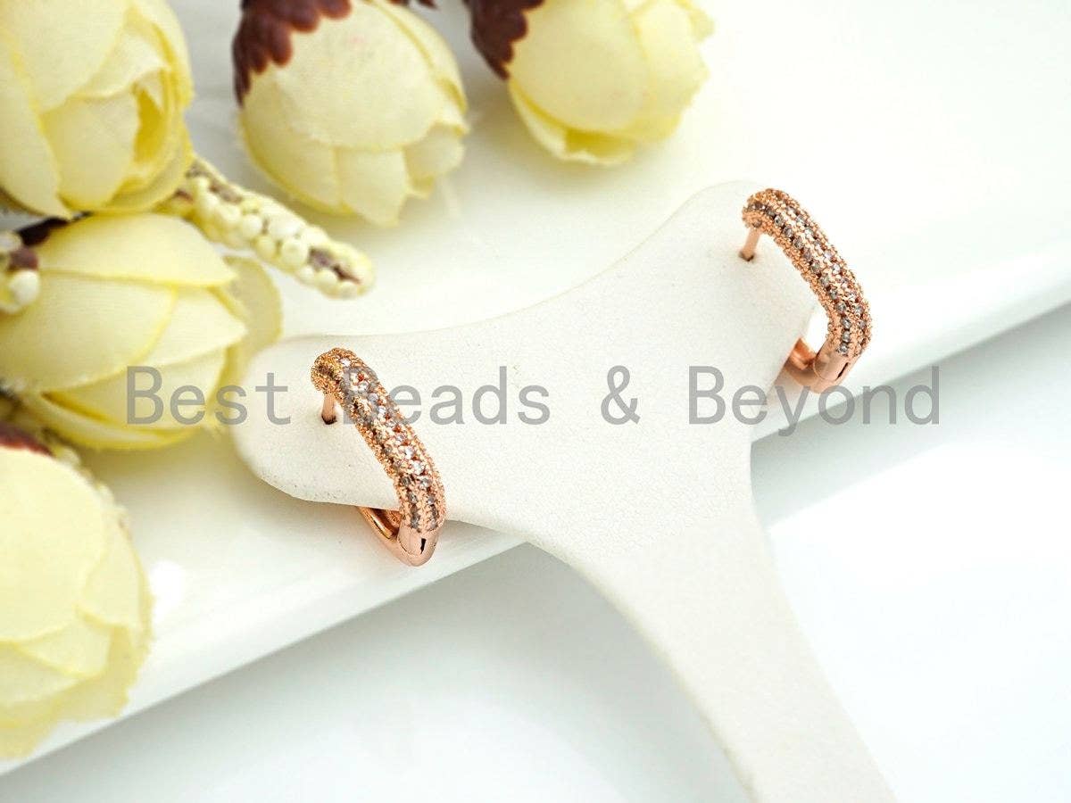 CZ Double Row Huggie Earring, Sku#J251