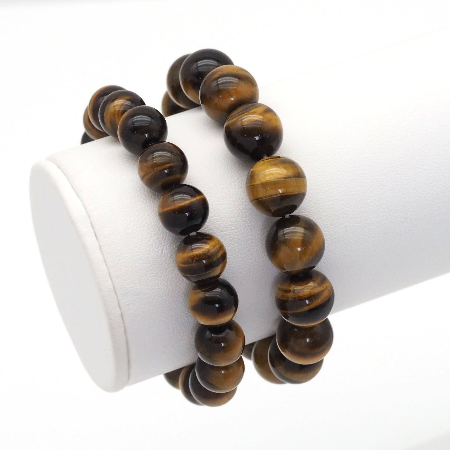 AAA Yellow Tiger Eye Round Smooth Stretchy Bracelet, Sku#EF403