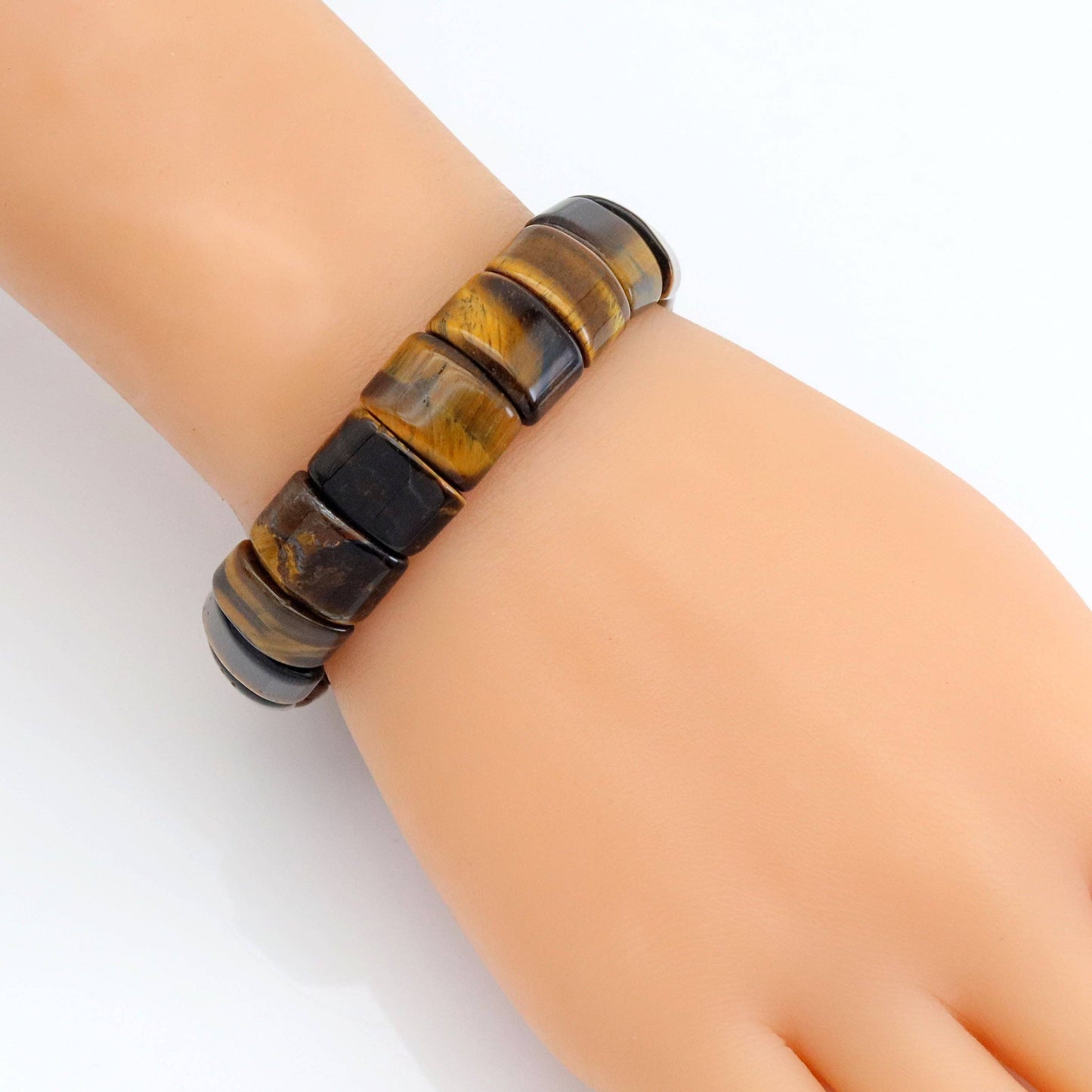 10x15mm Curved Rectangle Stretchy Bracelet, Sku#U1984