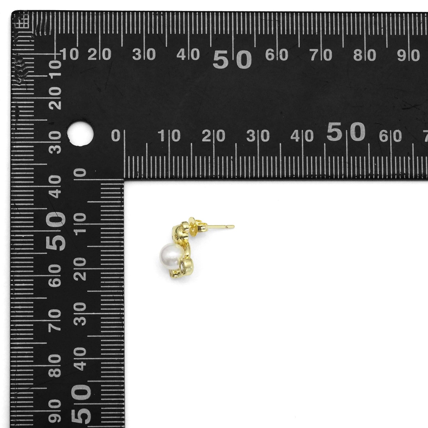 Cute Pearl Teddy Bear Stud Earrings, Sku#LK856