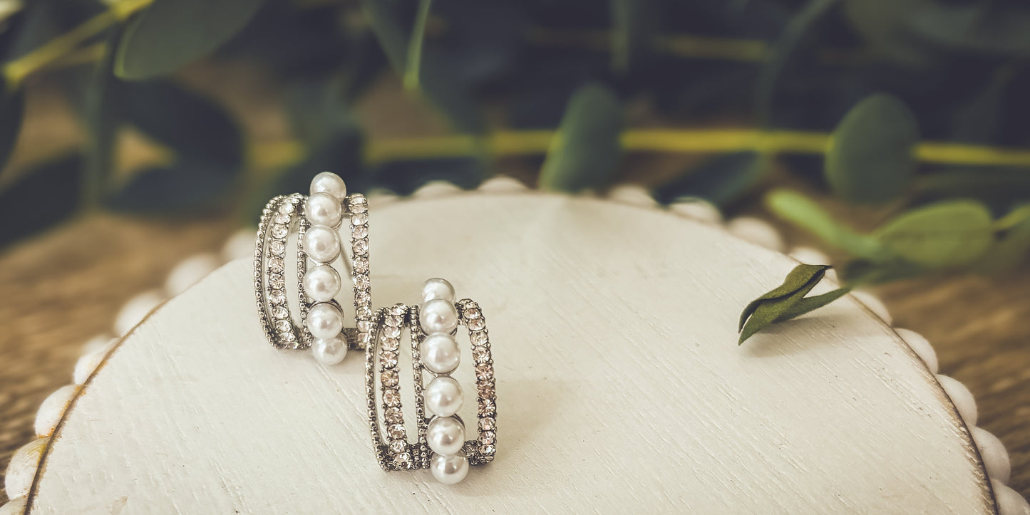 Heirloom Pearl Huggies - Gold or Silver