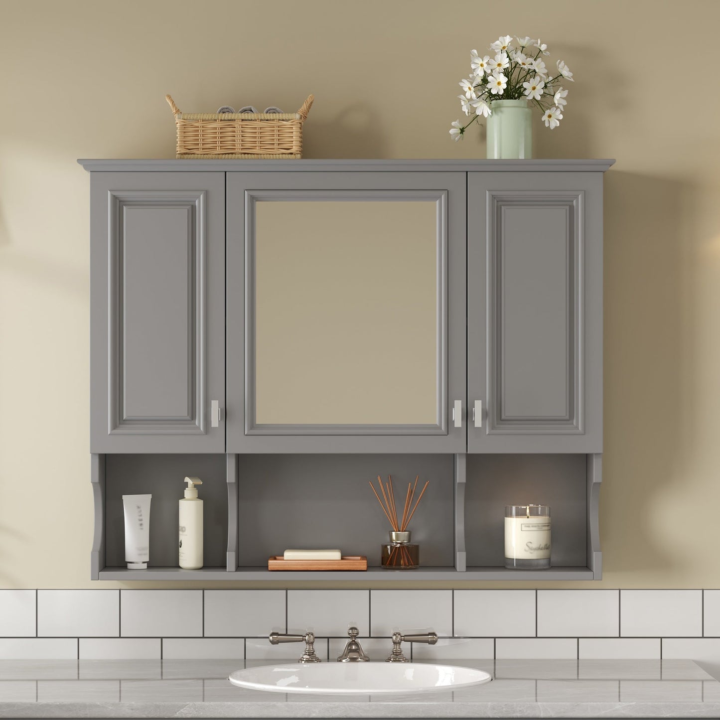 35'' x 28'' Wall Mounted Bathroom Medicine Cabinet