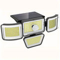 278LEDs 3000LM Motion Sensor 6500K Solar Powered, 4 Heads Security Flood, 300° Wide Angle Wall With 3 Modes