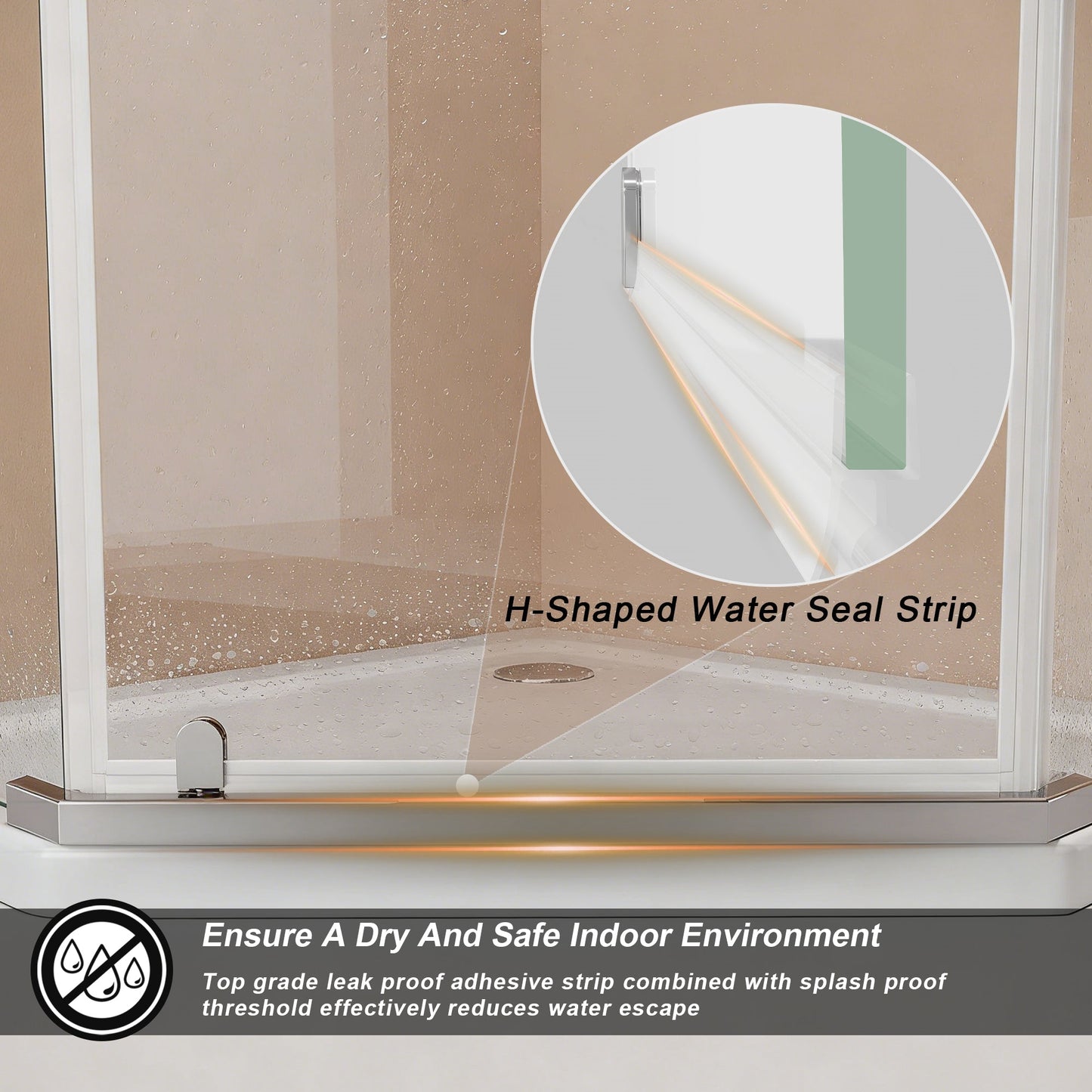 Frameless Neo-Angle Pivot Shower Enclosure - 36" x 36" x 72"