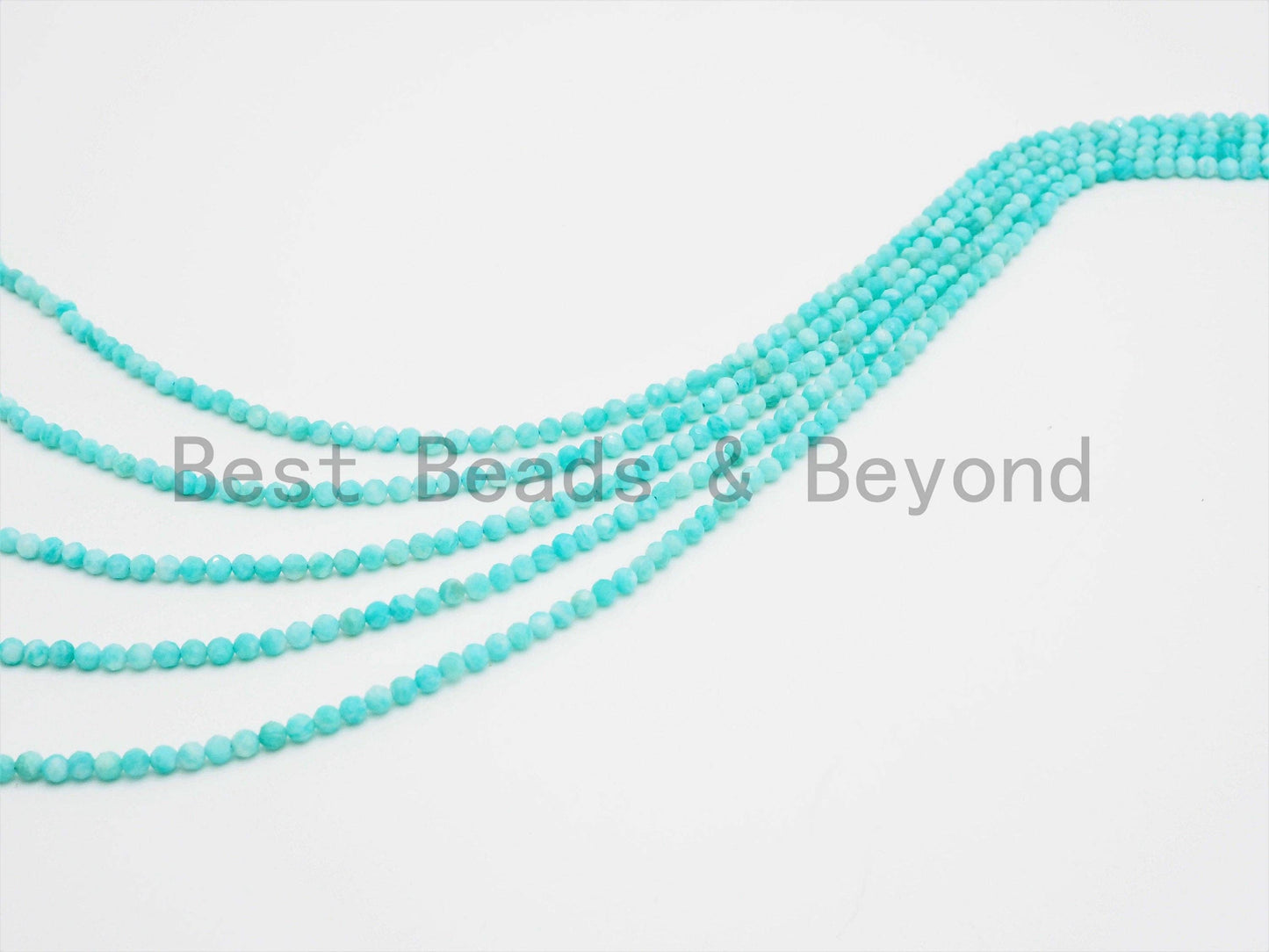 2x3mm/4mm High Quality Natural Amazonite beads, Rondelle/Round Faceted Gemstone Beads, 15-16inch strand, SKU#U367