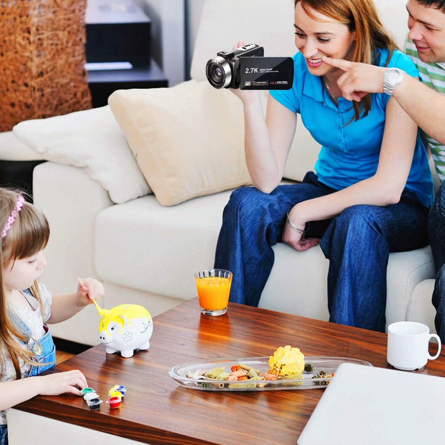 2.7K Camcorder 42MP 18x Zoom Digital Video Camera with 270° Rotating IPS Screen