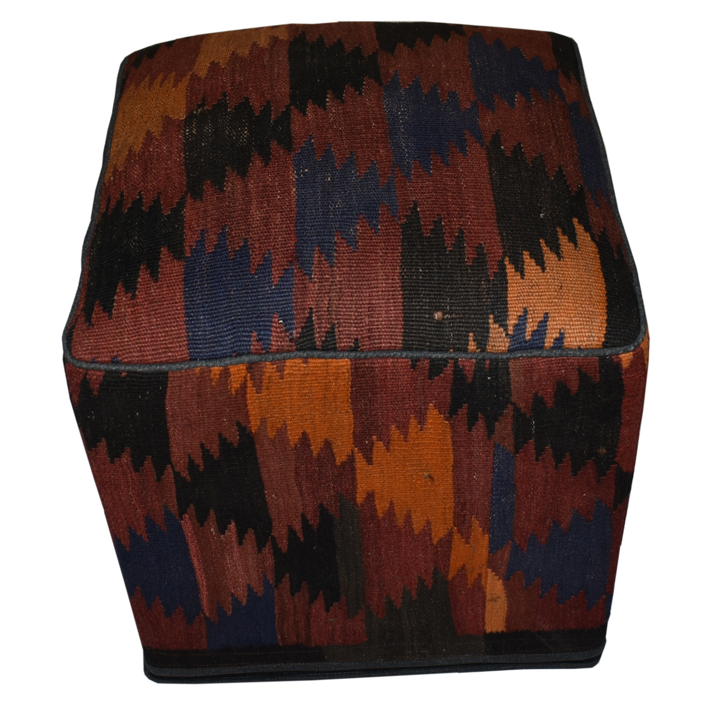 One of a Kind Kilim Rug Pouf Ottoman foot stool - #281