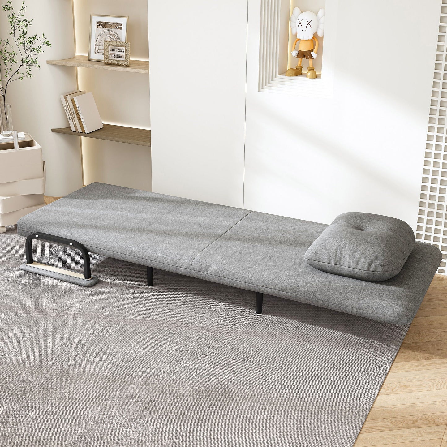 3 In 1 Convertible Folding Sofa Bed With Adjustable Backrest And Pillow