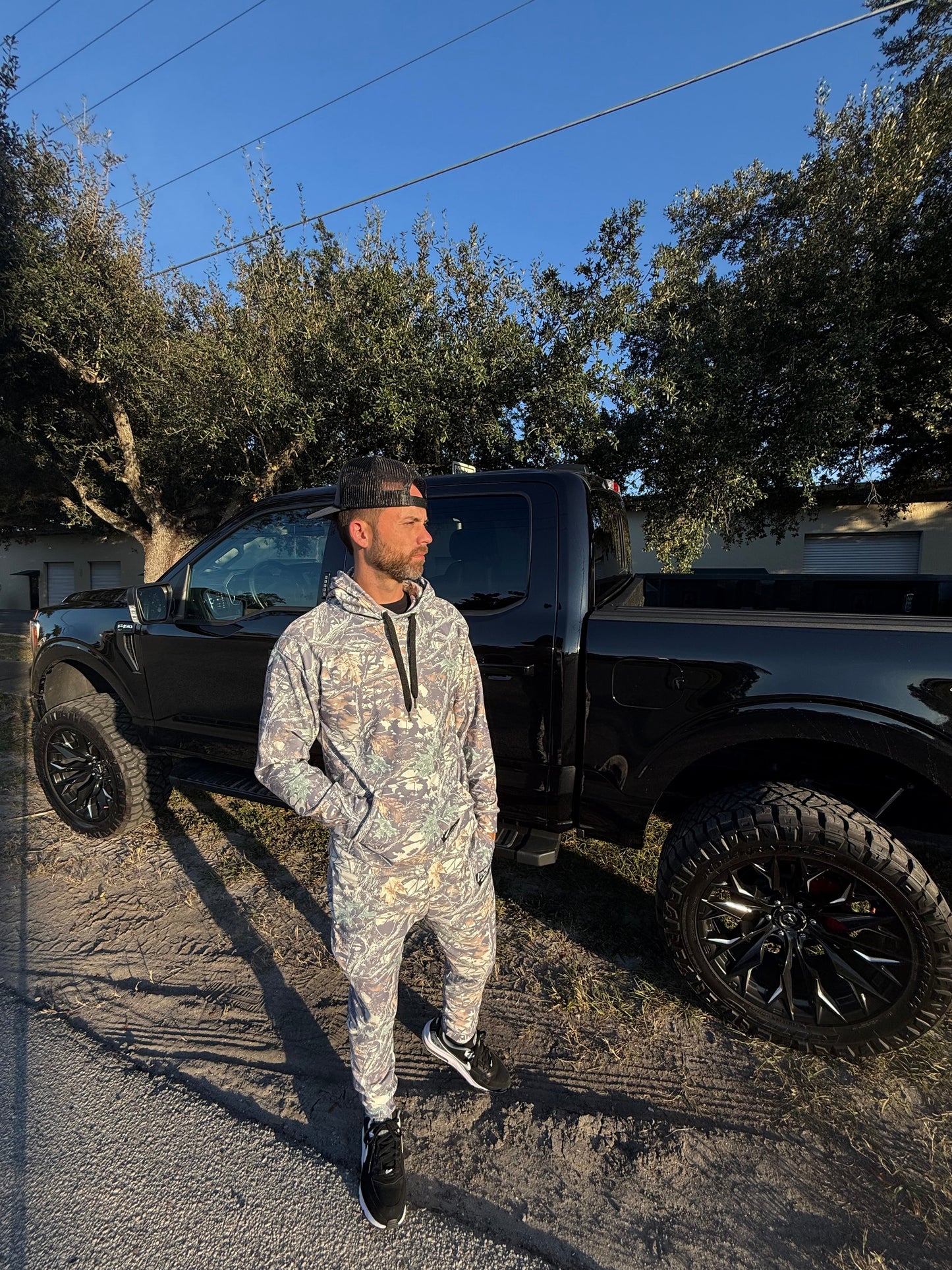 Faded Camo Wide String Hoodie