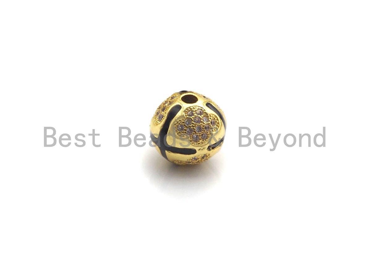 CZ Micro Pave Cross Patten Spacer Beads for Bracelet/Necklace, Men's Jewelry Bracelet Beads, 10mm, sku#Z1095