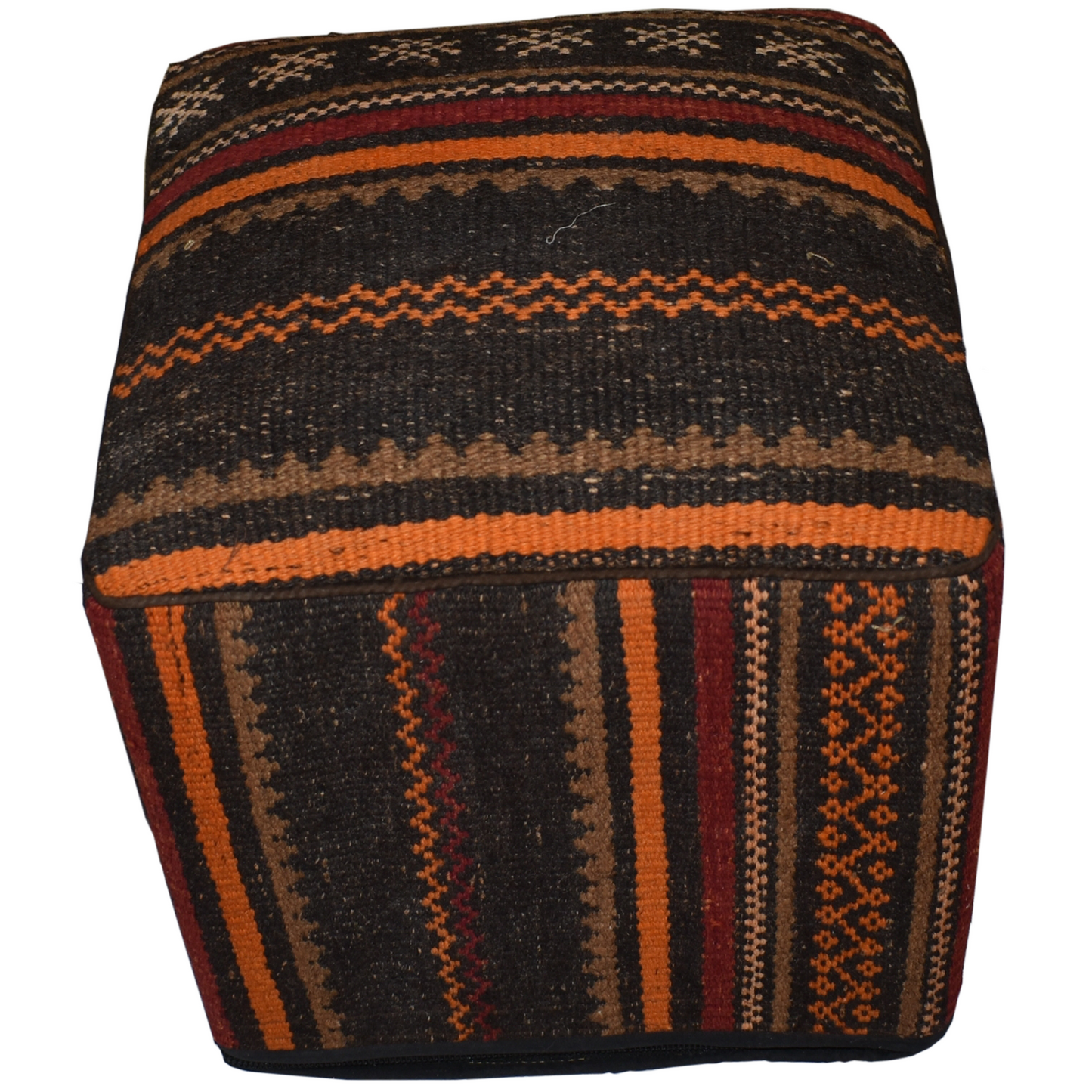 One of a Kind Kilim Rug Pouf Ottoman foot stool - #285