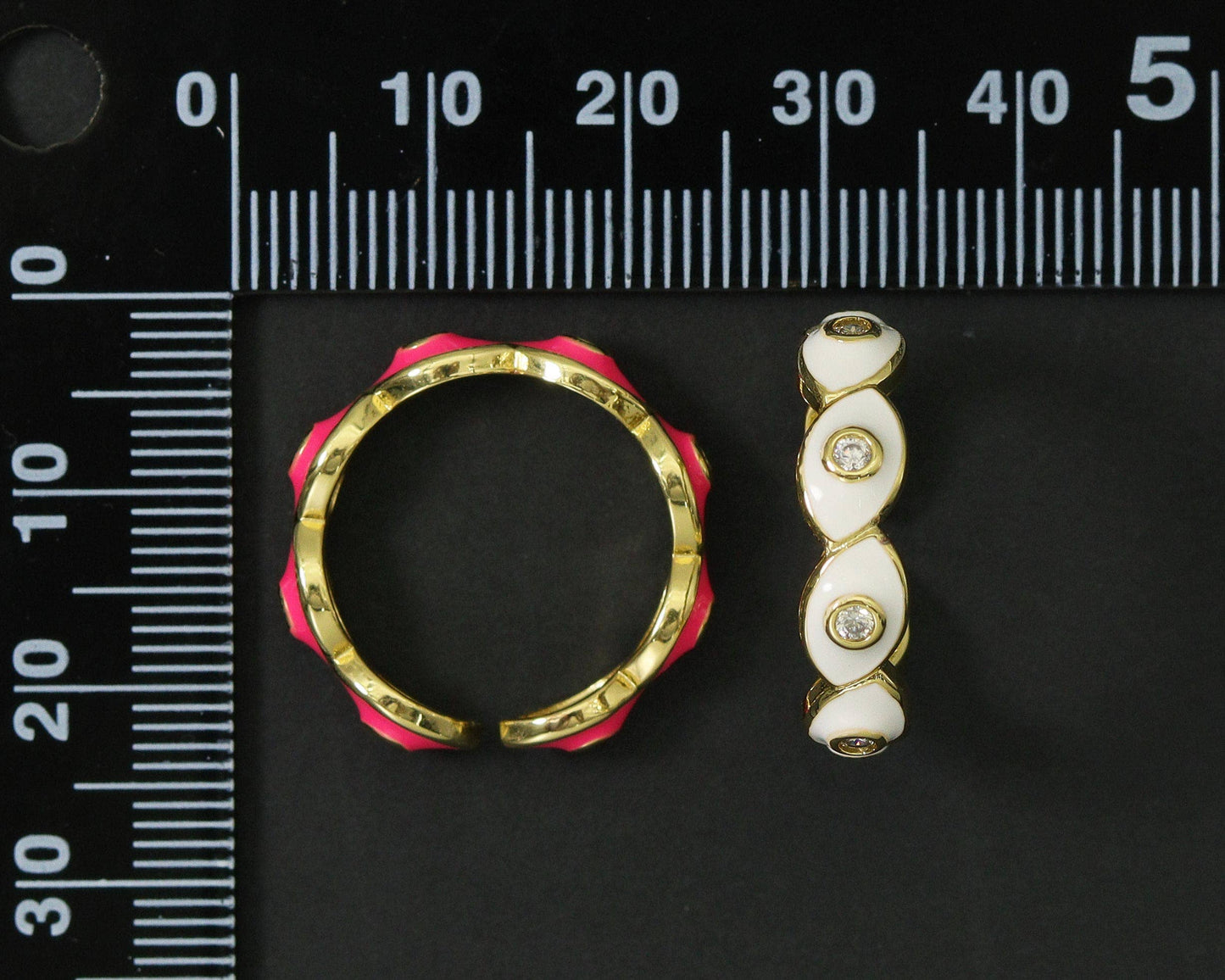 Evil Eye Stackable ring, Sku#X305