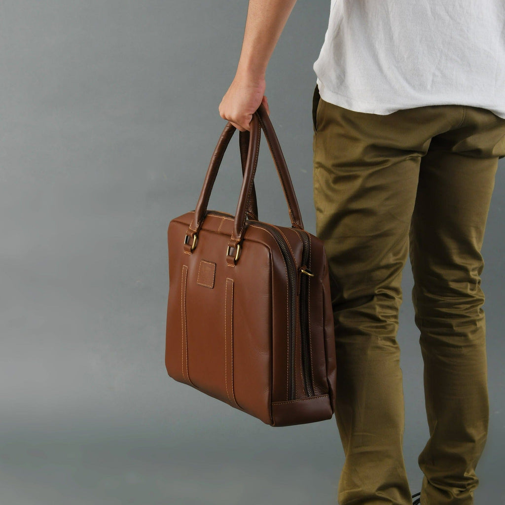 Serviette de bureau en cuir de buffle Dixon Brown pour ordinateur portable