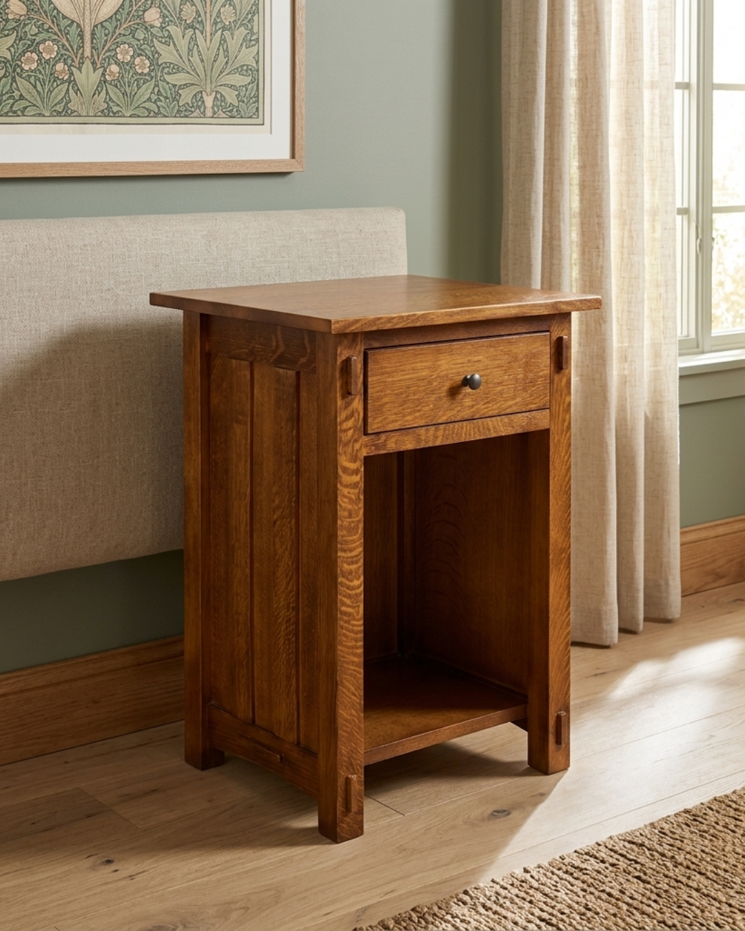 Mission Solid Quarter Sawn Oak 1 Drawer End Table - Model A27