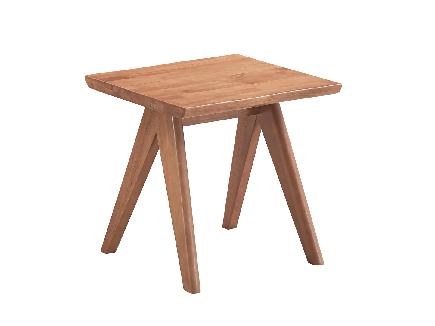 Natural Wood Armchair and Matching Square End Table, 2-Piece Living Room Set