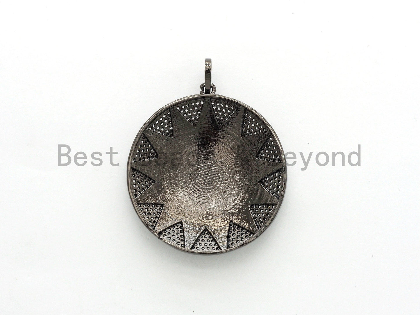 NEW Enamel Black Round Star Pendant,CZ Micro Pave Oil Drop Round pendant,Enamel pendant,Enamel Jewelry,40x43mm,sku#F590