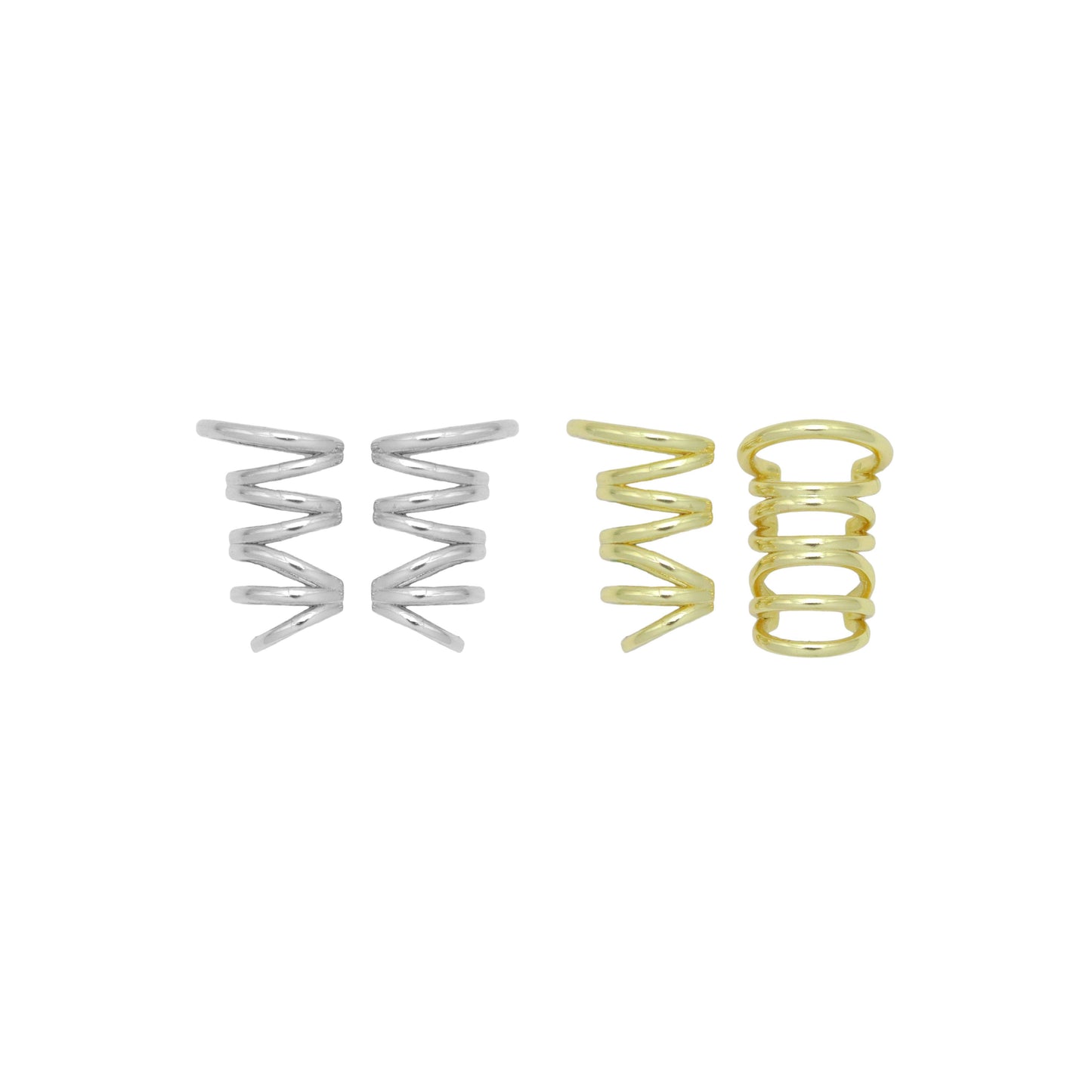 Gold Silver Swirl Wrap Earring cuff, Sku#LX705
