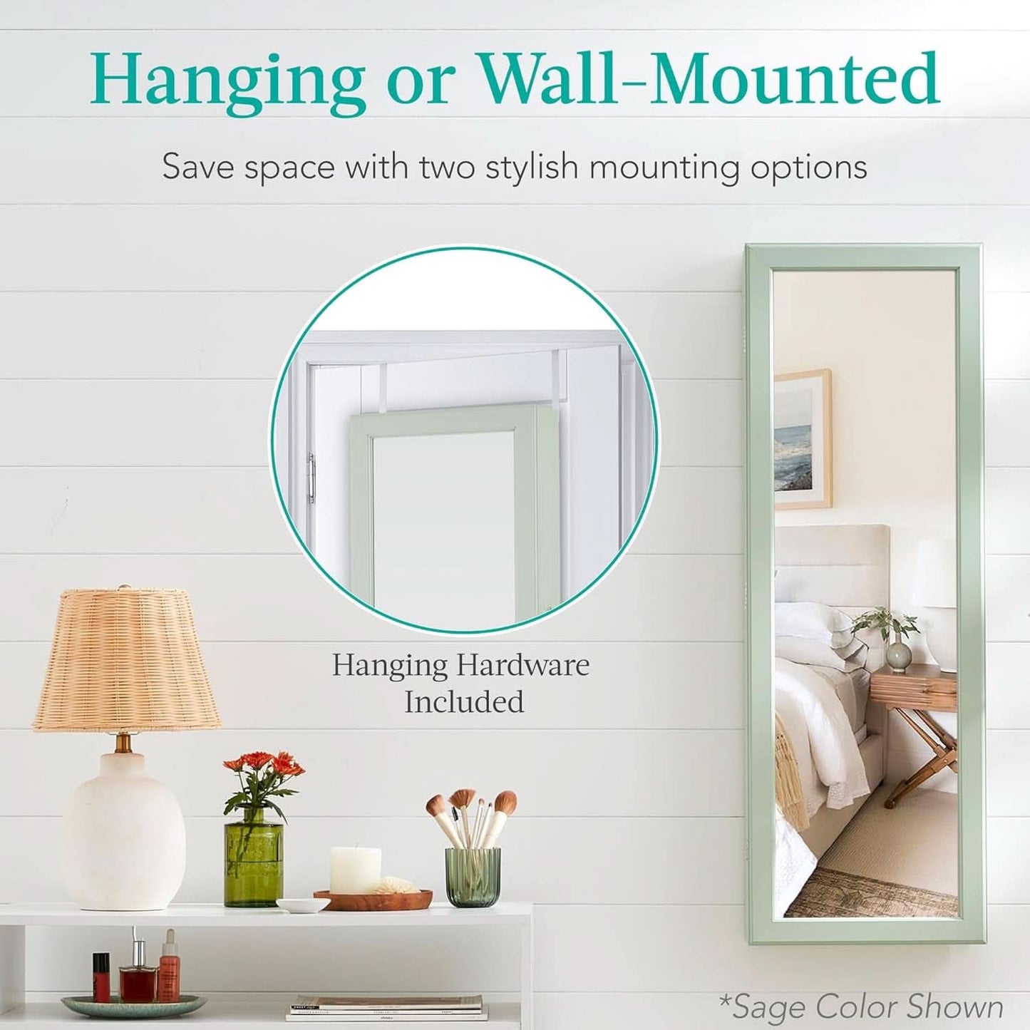 White Led Mirror Jewelry Cabinet With Lock And Drawers