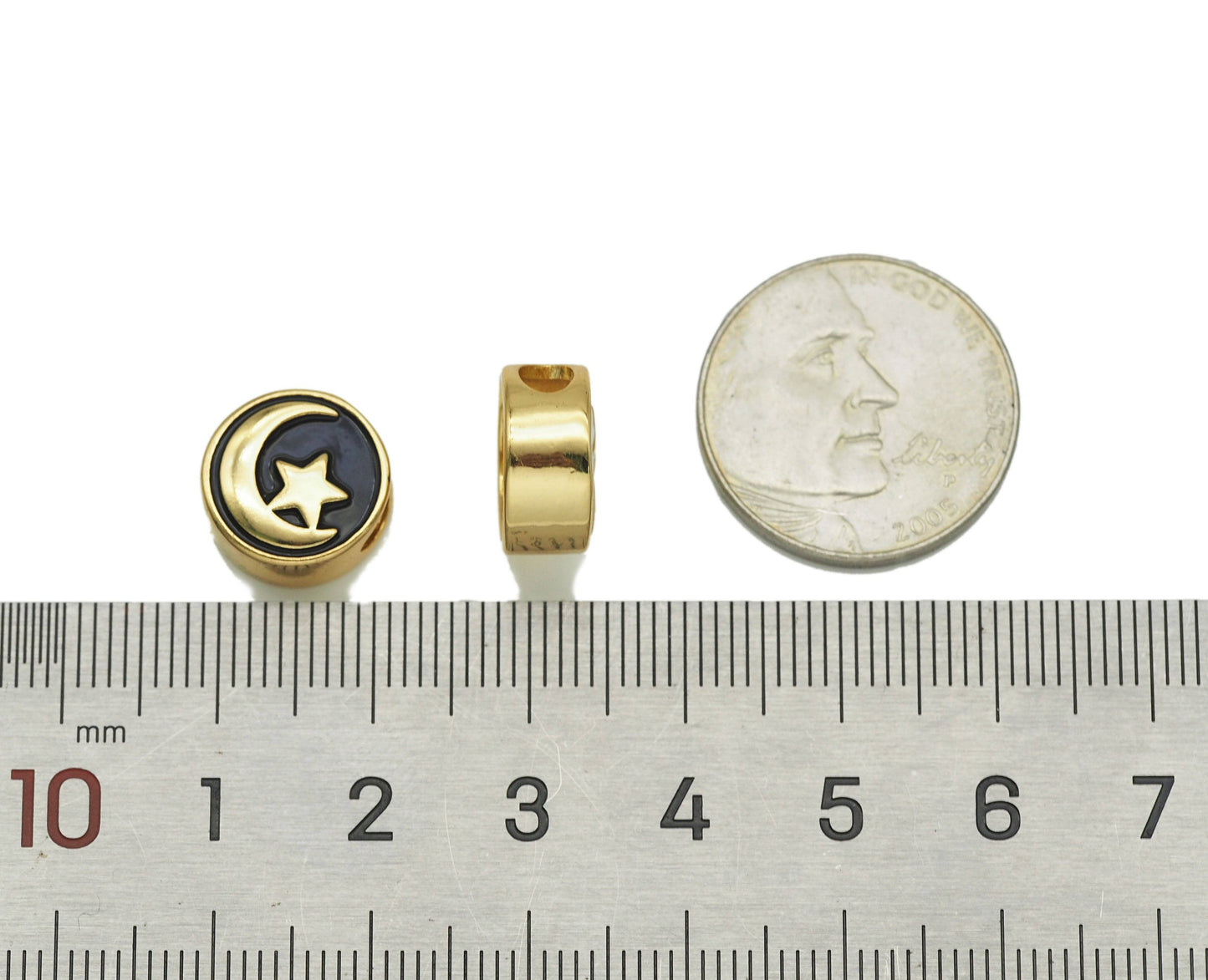 Black Enamel Spacer Beads, Sku#LK578