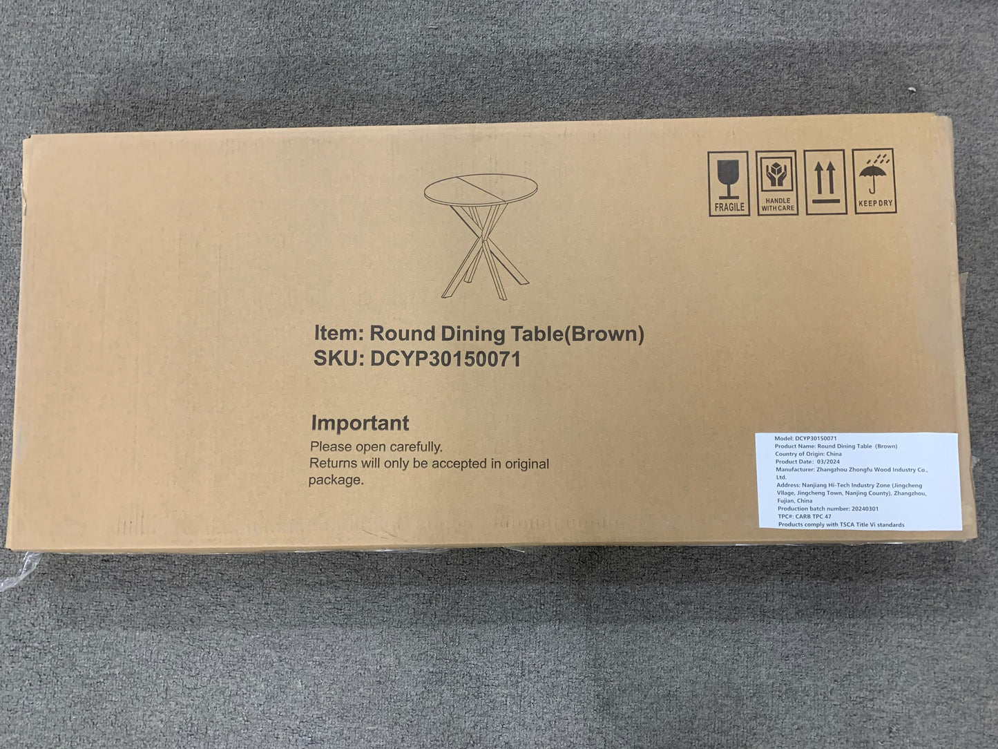 31.5 Inch Round Dining Table