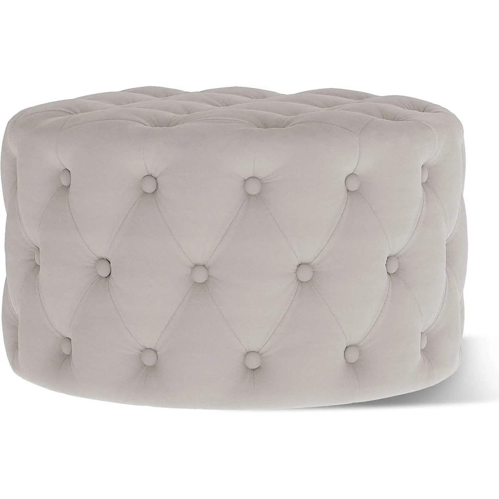29.5" Tufted Velvet Round Ottoman Classic Button Living Room Footrest with Storage