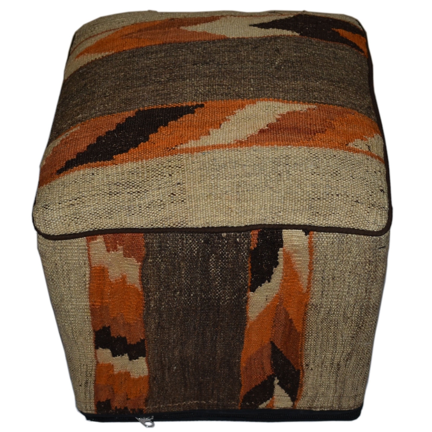 One of a Kind Kilim Rug Pouf Ottoman foot stool - #296