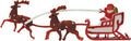 6" Santa Sleigh with 3 Reindeer 48 ct