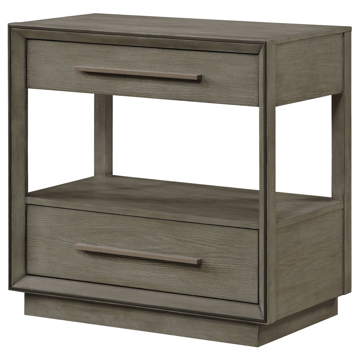 Durango 2-drawer Nightstand Bedside Table Taupe Oak