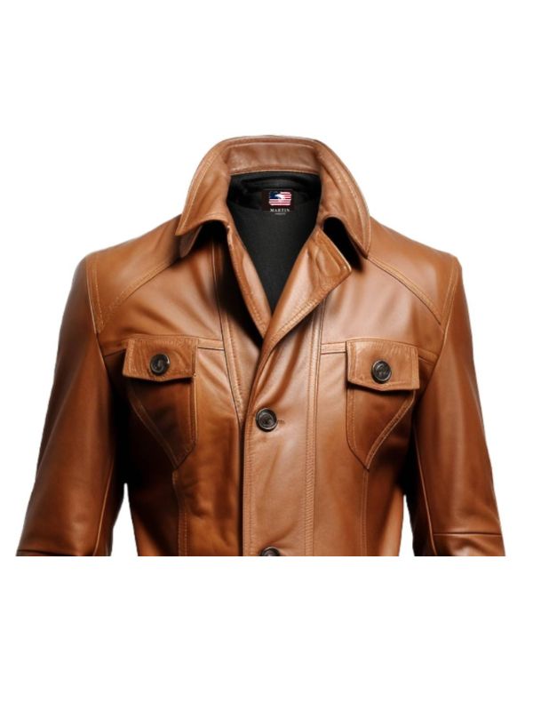 Vintage Brown Women’s Leather Long Coat