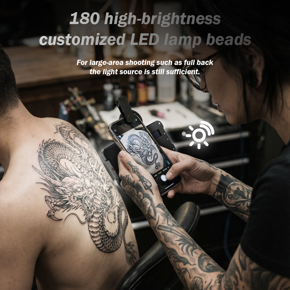 Professional Tattoo Photography Anti-2.0 Glare Kit 180 LED Beads（10W）
