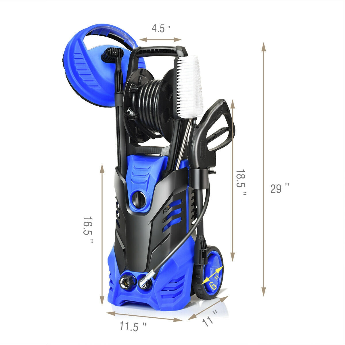 3000 PSI Electric High Pressure Washer With Patio Cleaner