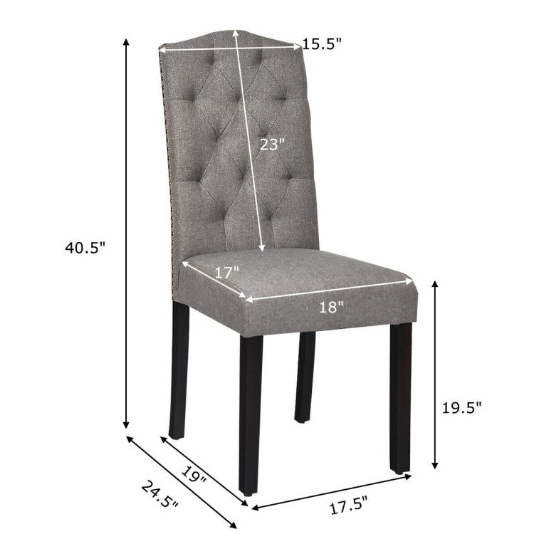 Set of 2 Tufted Upholstered Dining Chairs