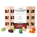 Andy Anand European Dark Chocolate Bottles with Non-Alcoholic Cordials, 18 pc, 8.74 oz – Wooden Gift Box, Birthday & Holiday Gourmet Gift