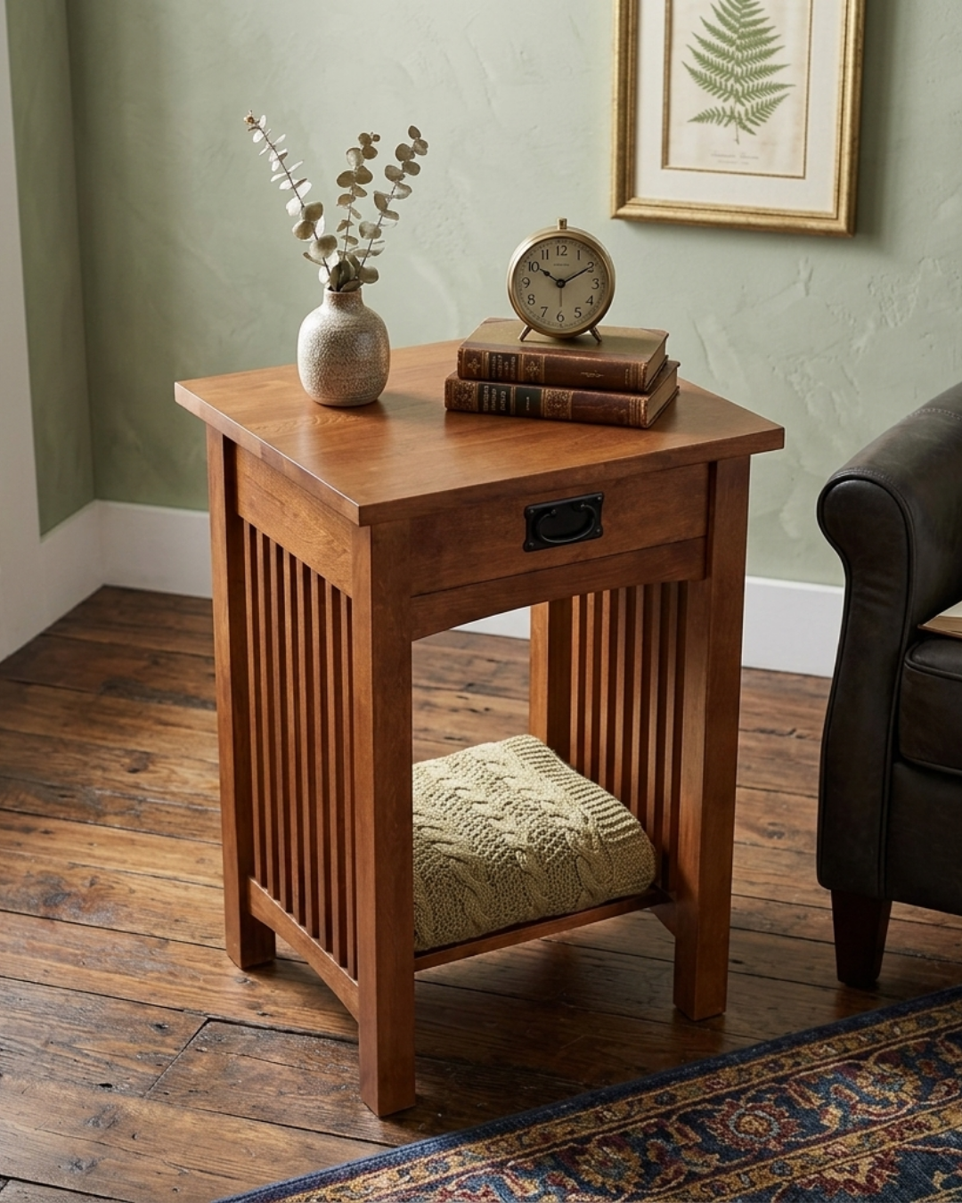 Mission 1 Drawer Spindle End Table