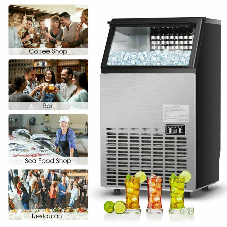 Compact Stainless Steel Ice Maker
