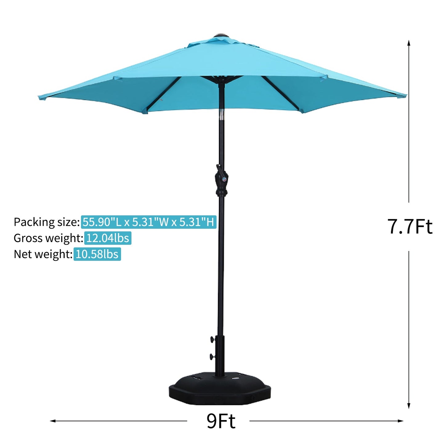 Ainfox 9ft Patio Umbrella with Push Button Tilt and Crank, Outdoor Sunshade Canopy, Waterproof and UV-Proof, Coffee