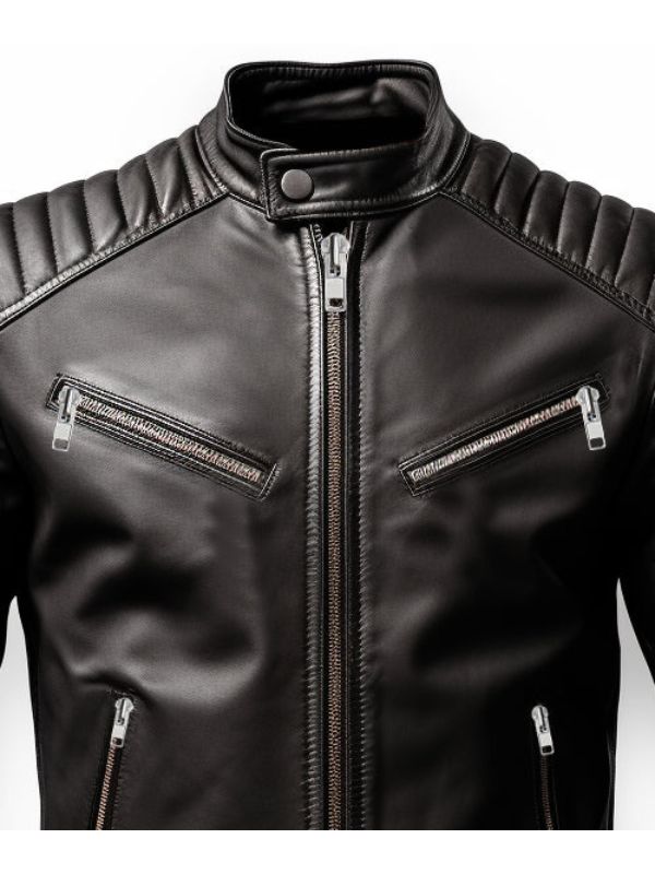 Men’s Harvey Black Moto Leather Jacket