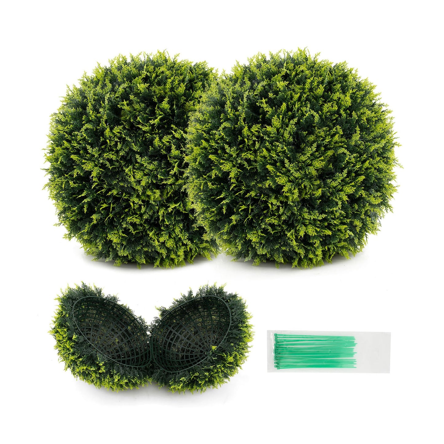 2 Pieces 18/22 Inches Indoor Outdoor Faux Decorative Balls for Patio Garden Front Door Balcony and Backyard