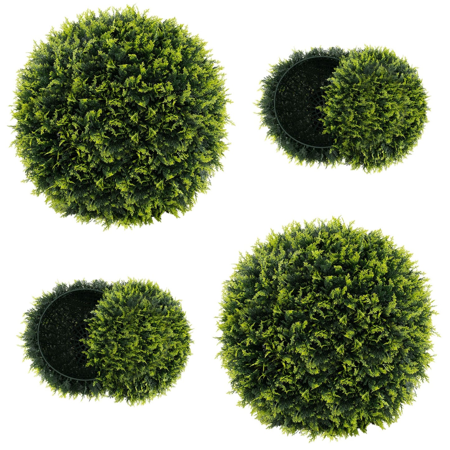 2 Pieces 18/22 Inches Indoor Outdoor Faux Decorative Balls for Patio Garden Front Door Balcony and Backyard