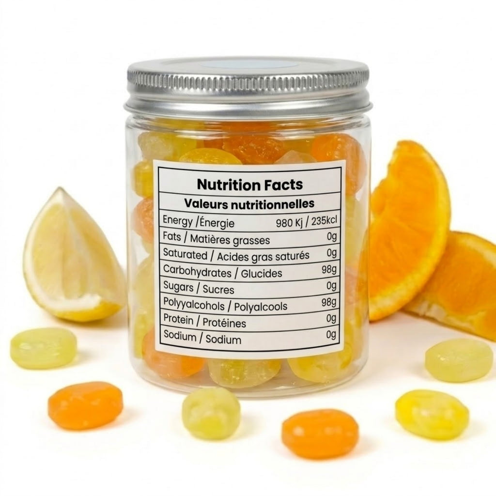 Andy Anand Sugar-Free Orange & Lemon Hard Candy, 7 oz – European Imported, Stevia Sweetened, Keto & Diabetic-Friendly Gourmet Snack Gift Box
